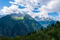 Beautiful view of Schlegeis in the Austrian Alps during the summer, European touristic vacation destination