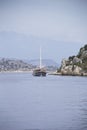 Beautiful view of the sea bay and pleasure yachts on a sunny summer day Royalty Free Stock Photo