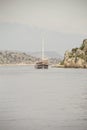 Beautiful view of the sea bay and pleasure yachts on a sunny summer day Royalty Free Stock Photo