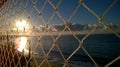 A beautiful view of sea behind the childsafe screen