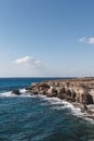 Beautiful sea caves near cape Greco in national park with turquoise water Royalty Free Stock Photo