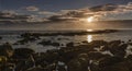 Beautiful view of the sea in the evening, amazing landscape, colorful clouds