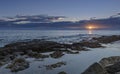 Beautiful view of the sea in the evening, amazing landscape, colorful clouds