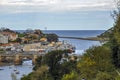 Beautiful view of the sea port in the Cantabrian Sea and the cit