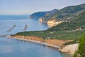 Beautiful view of the sea and the rocky coast of Gargano, Apulia, Italy