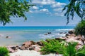 Beautiful view of the sea and rocky coast, Vietnam. Royalty Free Stock Photo