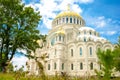 Beautiful view of the sea temple in Kronstadt