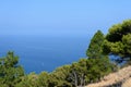 Beautiful view of the sea from the top of La Rocca mountain near the town of Cefalu. Italy Royalty Free Stock Photo