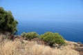Beautiful view of the sea from the top of La Rocca mountain near the town of Cefalu. Italy Royalty Free Stock Photo