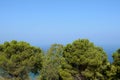 Beautiful view of the sea from the top of La Rocca mountain near the town of Cefalu. Italy Royalty Free Stock Photo