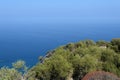 Beautiful view of the sea from the top of La Rocca mountain near the town of Cefalu. Italy Royalty Free Stock Photo