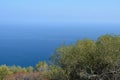 Beautiful view of the sea from the top of La Rocca mountain near the town of Cefalu. Italy Royalty Free Stock Photo