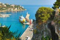 Beautiful view of the seaport and the lighthouse of Nice, France Royalty Free Stock Photo