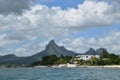 Beautiful view of seashores with beautiful mountains in background. Idyllic nature. Royalty Free Stock Photo