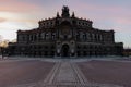 Beautiful view of Semper Opera House and Monument to King John in Dresden, Saxony, Germany Royalty Free Stock Photo