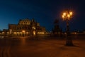 Beautiful view of Semper Opera House and Monument to King John in Dresden, Saxony, Germany Royalty Free Stock Photo