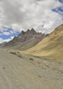 Beautiful view of sharp mountains on the way of Darcha-Padum road