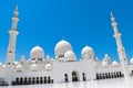 Beautiful view of Sheikh Zayed mosque with blue sky Royalty Free Stock Photo