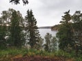 Beautiful view on the Shining Stone Hiking Trail during the summer at the Blue Lakes, Duck Mountain Provincial Park, Manitoba, Can Royalty Free Stock Photo