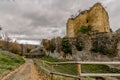 Beautiful view of a side path of the castle Franchimont in ruins Royalty Free Stock Photo
