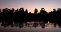 Beautiful view Silhouette Angkor Wat in Cambodia during sunrise Royalty Free Stock Photo