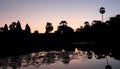 Beautiful view Silhouette Angkor Wat in Cambodia during sunrise Royalty Free Stock Photo