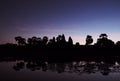 Beautiful view Silhouette Angkor Wat in Cambodia during sunrise Royalty Free Stock Photo