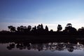 Beautiful view Silhouette Angkor Wat in Cambodia during sunrise Royalty Free Stock Photo