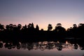 Beautiful view Silhouette Angkor Wat in Cambodia during sunrise Royalty Free Stock Photo