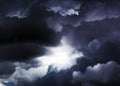 Beautiful view of sky covered with grey thunderclouds Royalty Free Stock Photo