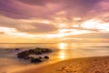 Beautiful view sky of tropical beach at sunset. Khaolak and island Phuket, Thailand Royalty Free Stock Photo