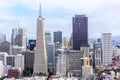 Beautiful view and Skyline of business center in downtown San Francisco, California in USA Royalty Free Stock Photo