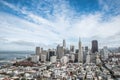 Beautiful view and Skyline of business center in downtown San Francisco, California in USA Royalty Free Stock Photo