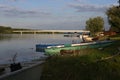 Beautiful view of the small boats near the lake Royalty Free Stock Photo