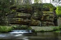 Beautiful view of small stream in Bohemian Switzerland National Park. Fairytale land.Mythically beautiful natural landscape of the Royalty Free Stock Photo