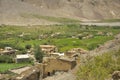 Beautiful view of a small village with greenery in Padum, Zanskar Valley, Ladakh, INDIA Royalty Free Stock Photo