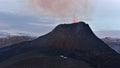 Beautiful view of smoking erupted volcano in Geldingadalir valley near Fagradalsfjall, GrindavÃÂ­k, Reykjanes, southwest Iceland.