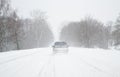 Concept of bad weather and dangerous on the road in winter Royalty Free Stock Photo