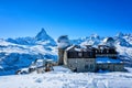 Beautiful view of snow mountain Matterhorn peak, Zermatt, Switzerland Royalty Free Stock Photo