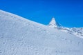 Beautiful view of snow mountain Matterhorn peak, Zermatt, Switzerland Royalty Free Stock Photo