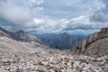 Beautiful view of snow mountain from Top of Germany Zugspitze Royalty Free Stock Photo