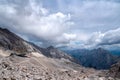 Beautiful view of snow mountain from Top of Germany Zugspitze Royalty Free Stock Photo