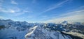 Beautiful view of snowy Alpine peaks in Austria