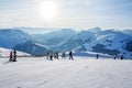 Beautiful view of the snowy mountains, winter sport