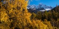 Beautiful view of the snowy rocky Alps under the blue sky in France