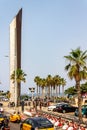 Beautiful view of the Somorrostro beach in Barcelona, Spain