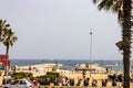 Beautiful view of the Somorrostro beach in Barcelona, Spain