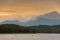 Beautiful view of the Spanish lake of Banyoles Royalty Free Stock Photo