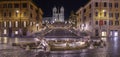 Spanish Steps at night in Rome, Italy Royalty Free Stock Photo