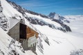 Beautiful view of Sphnix observation deck, snow mountain and Aletsch Glacier on Jungfraujoch Royalty Free Stock Photo